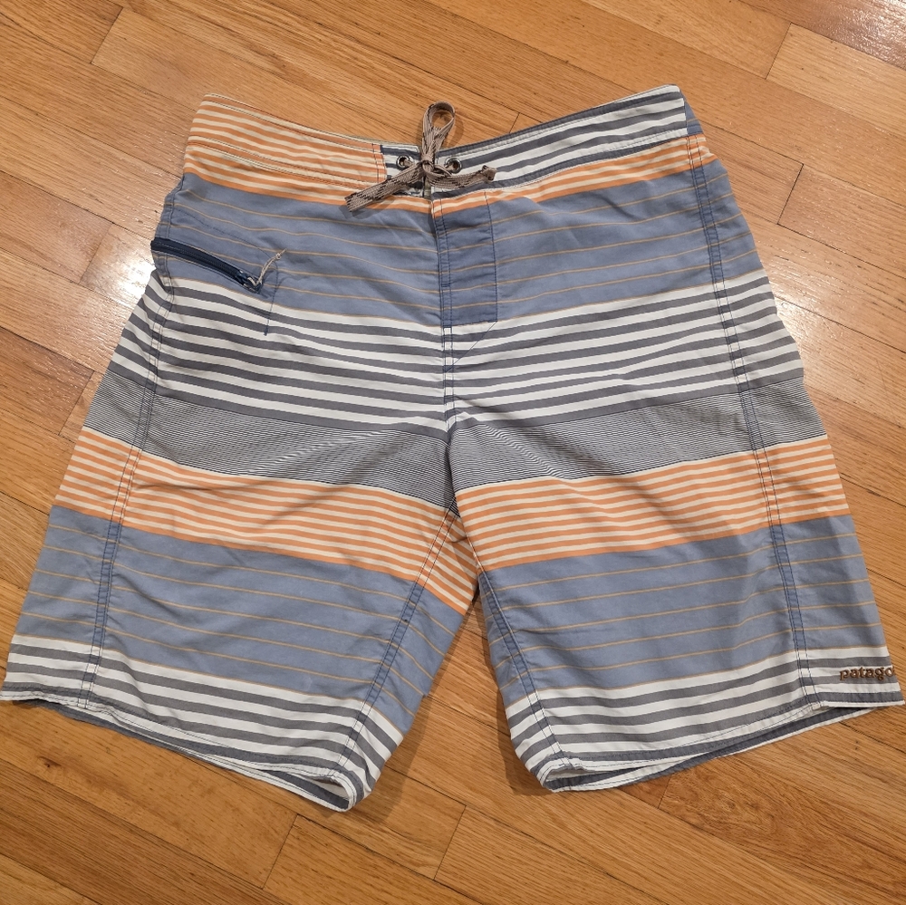 Patagonia Blue and Orange Board Shorts Quick-Drying Swimwear